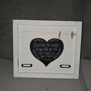 Disney White Heart Chalkboard Frame with Quote